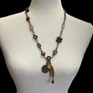 Bohemian Multi-Color Unique Necklace and Dangle Earrings